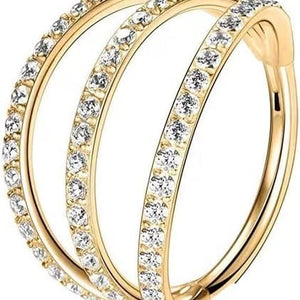 CLICKER RING TRIPLO CON BRILLANTI